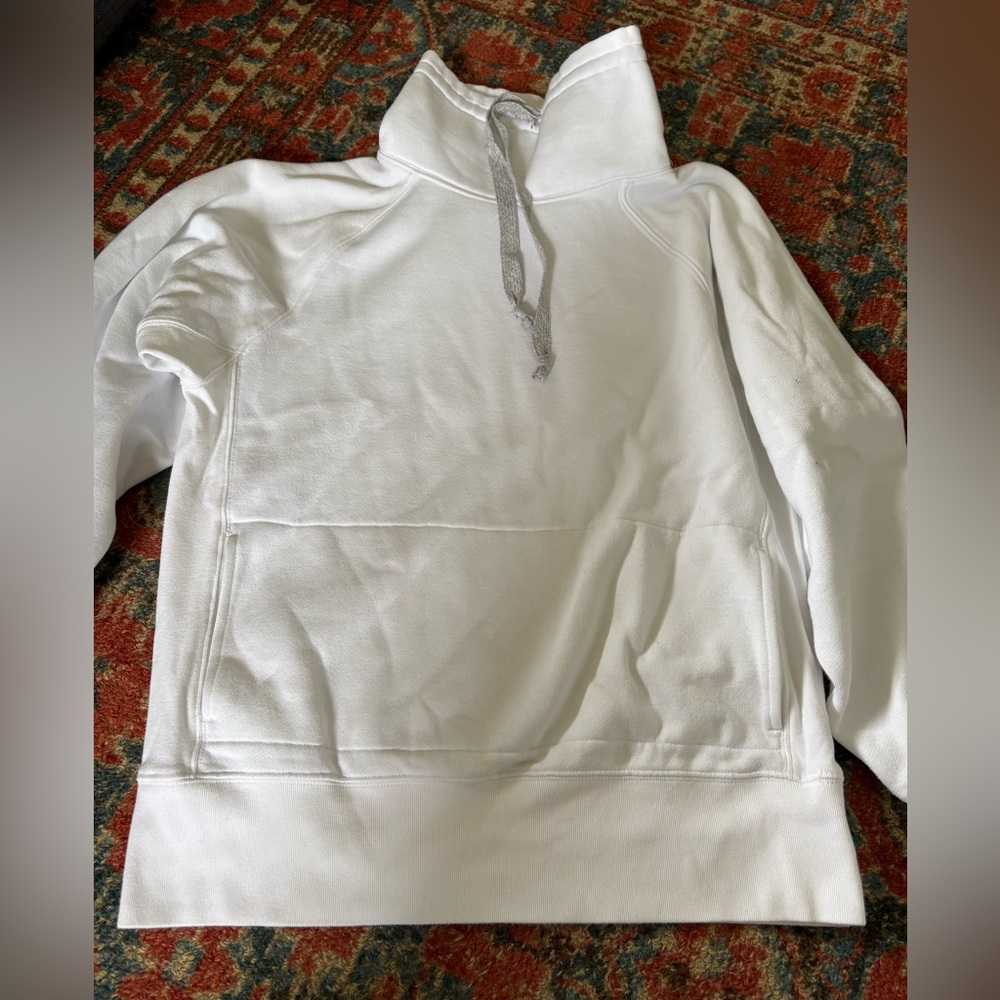 Free People White Quarter-Zip Sweatshirt